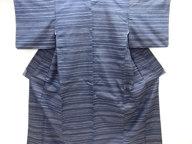 JAPANESE KIMONO / KIMONO ENSEMBLE / SILK / HAND WOVEN TSUMUGI / STRIPE